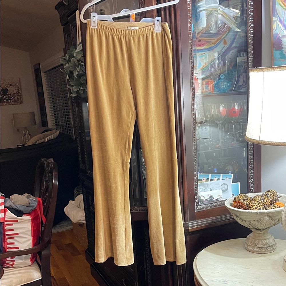 Stylish Gold Flared Pants